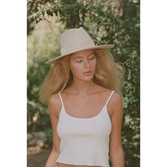 Veronica Beard Lack of Color Benson Beige Felt Wool Wide Brim Hat L NWT 230 main image 9